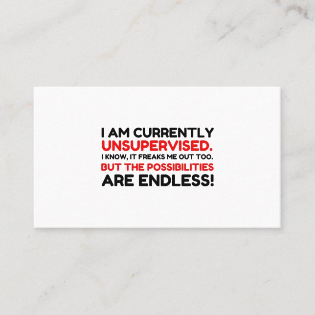 Unsupervised Business Card (Front)
