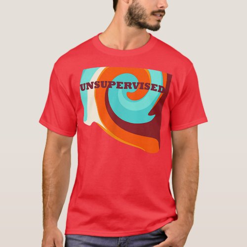 Unsupervised Fun Night Out Party Orange Maroon Blu T_Shirt