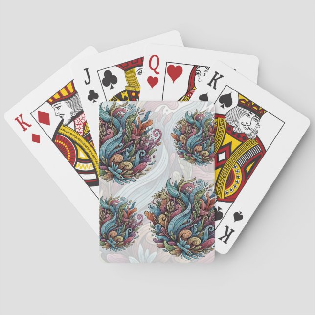 Untamed Bloom: Organic Energy Poker Cards (Back)