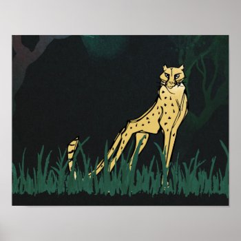 Untamed Cheetah 14"x 11" Art Print by glennon at Zazzle