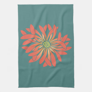 Untamed Coral Flower Kitchen Towel