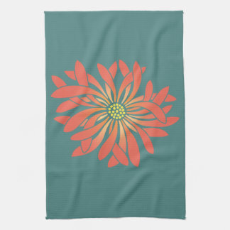 Untamed Coral Flower Kitchen Towel