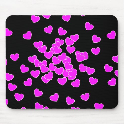 Untamed Hearts Striking Pink And Black Mouse Pad