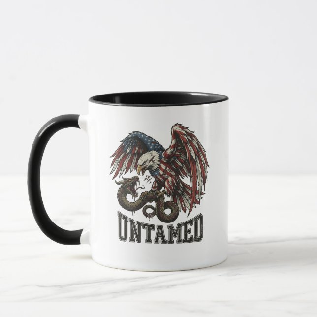 Untamed Patriotic Eagle and Snake Mug (Left)