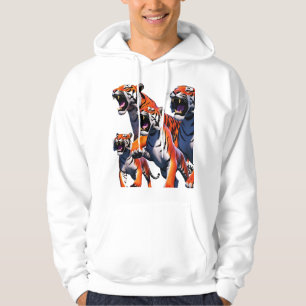 Untamed Roar: Tigers in Flight Hoodie
