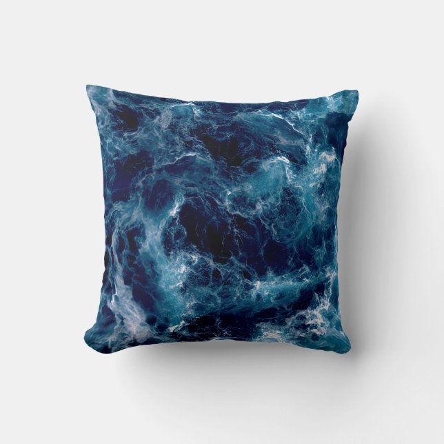 Untamed Sea Churn Throw Pillow (Front)