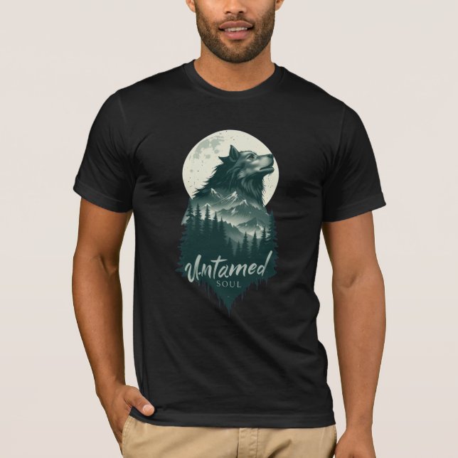 Untamed Soul Wolf Forest Moon T-Shirt (Front)