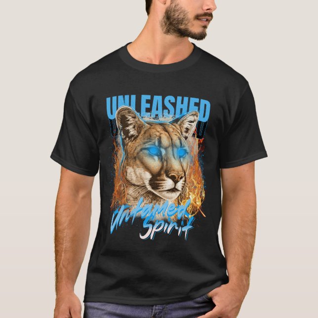 Untamed Spirit - Fiery Puma Art T-Shirt (Front)