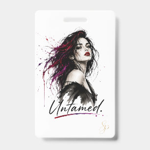 Untamed. Vertical Name Badge Designer ID Badge