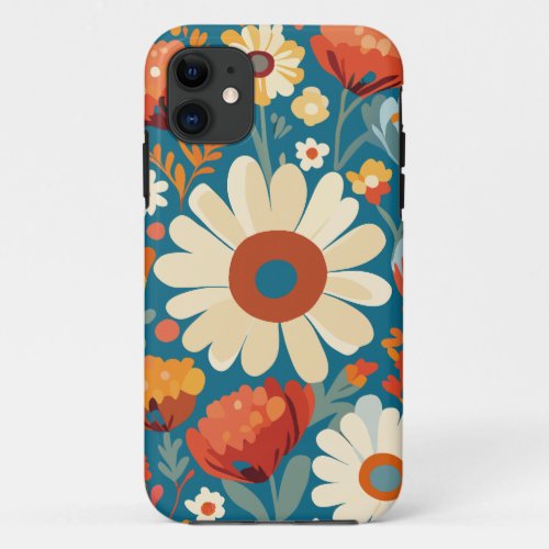 Untamed Wildflower Meadow Pattern Art iPhone 11 Case