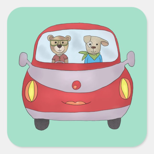 Unterwegs  square sticker (Front)