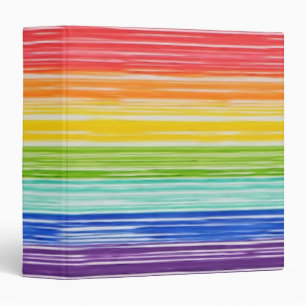 Untidy rainbow stripes 3 ring binder