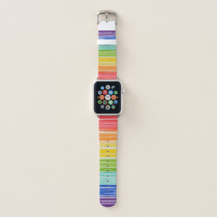 Untidy rainbow stripes apple watch band