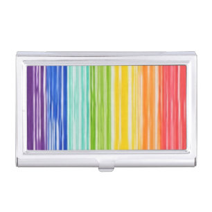 Untidy rainbow stripes business card case