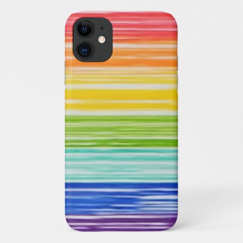 Untidy rainbow stripes iPhone 11 case