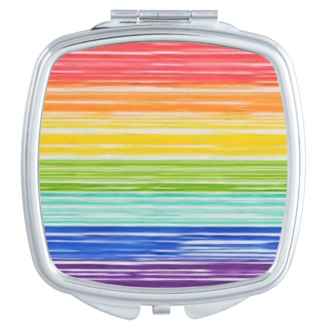 Untidy rainbow stripes compact mirror (Front)