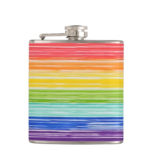 Untidy rainbow stripes flask (Front)