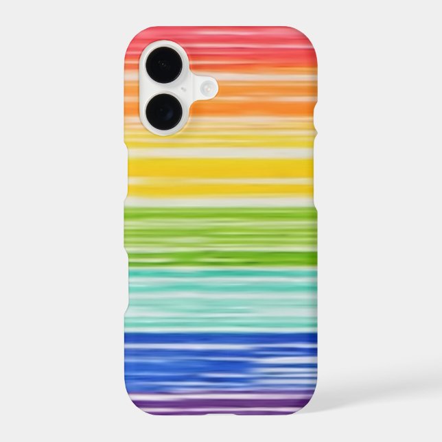 Untidy rainbow stripes iphone case (Back)
