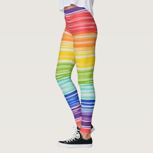 Untidy rainbow stripes leggings (Left)