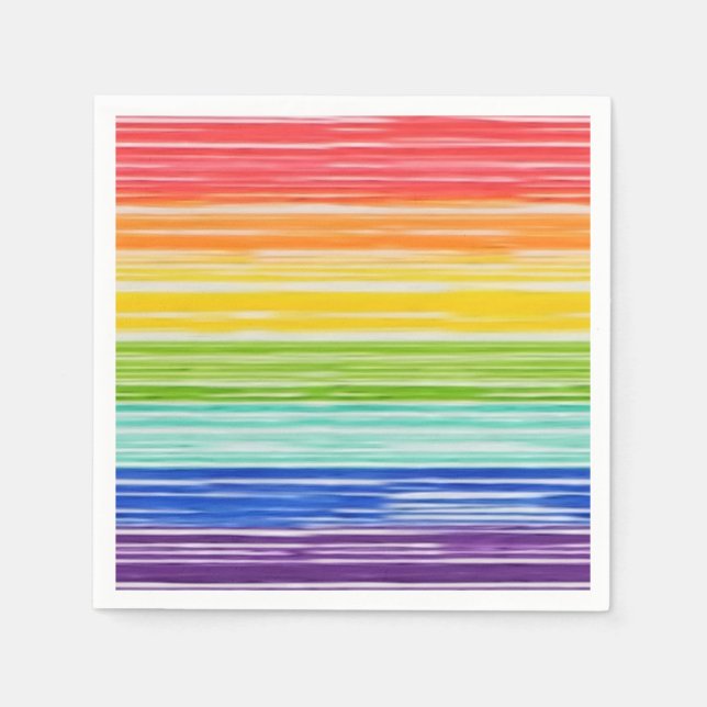 Untidy rainbow stripes napkins (Front)