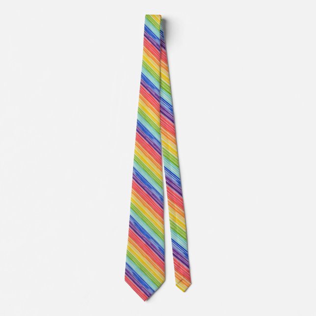 Untidy rainbow stripes neck tie (Front)