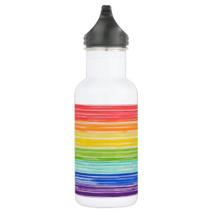 Untidy rainbow stripes stainless steel water bottle