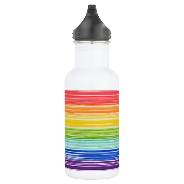 Untidy rainbow stripes stainless steel water bottle (Right)