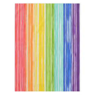 Untidy rainbow stripes tablecloth