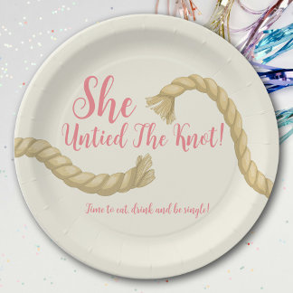 Untie The Knot Divorce Party Paper Plates