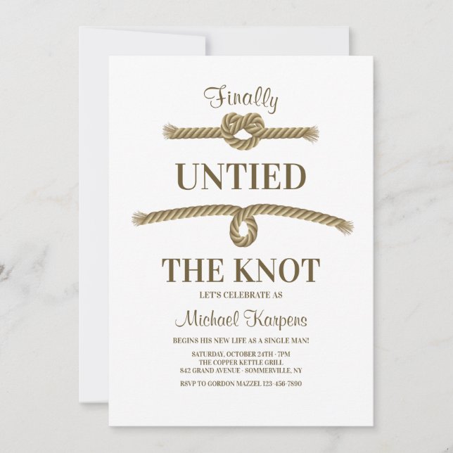 Untied The Knot Divorce Party Invitation (Front)
