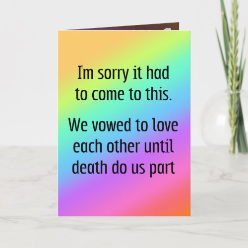 Until Death Do Us Part Divorce Card