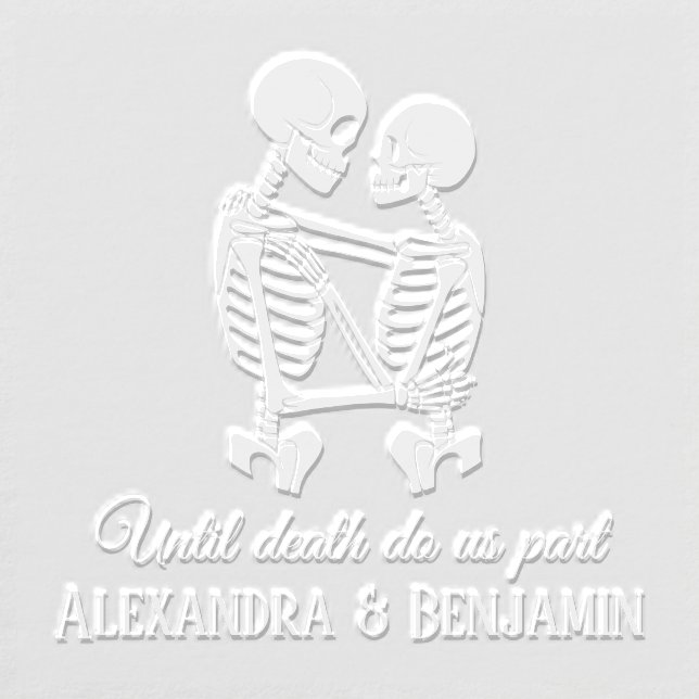 Until Death Do Us Part Skeleton Couple Embracing Embosser (Design)