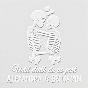 Until Death Do Us Part Skeleton Couple Embracing H Embosser