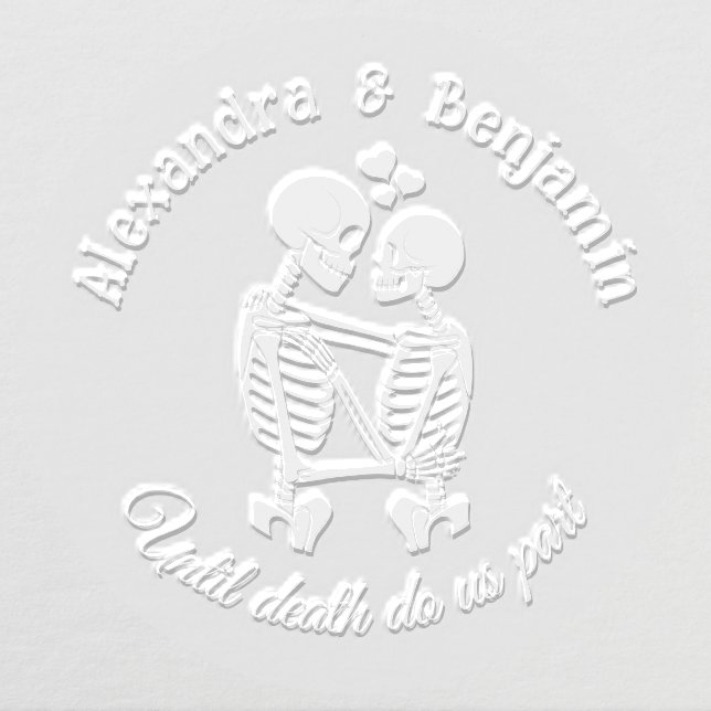Until Death Do Us Part Skeleton Couple Embracing R Embosser (Design)