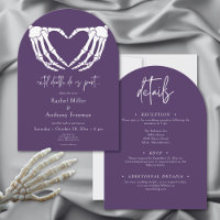 Until Death Skeleton Hands Arch Wedding Two Sided