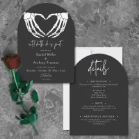 Until Death Skeleton Hands Arch Wedding Two Sided