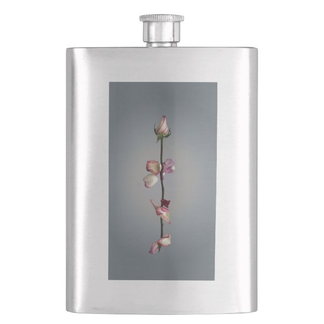 Until the last petal... hip flask (Front)