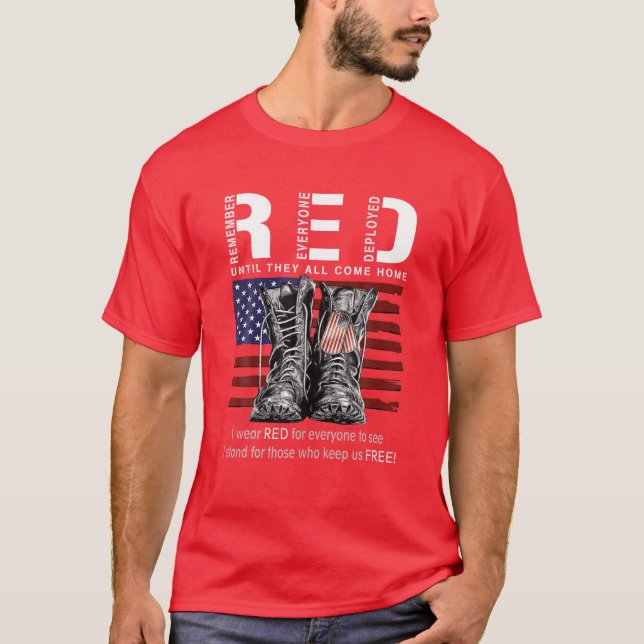 Until They Come Home My Soldier Red Friday Militar T-Shirt (Front)