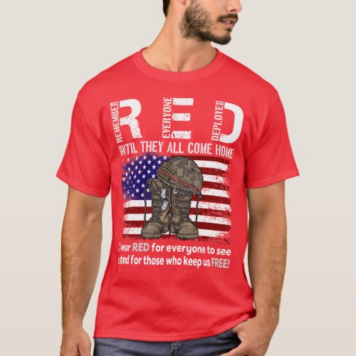 Until They Come Home My Soldier Red Friday Veteran T_Shirt