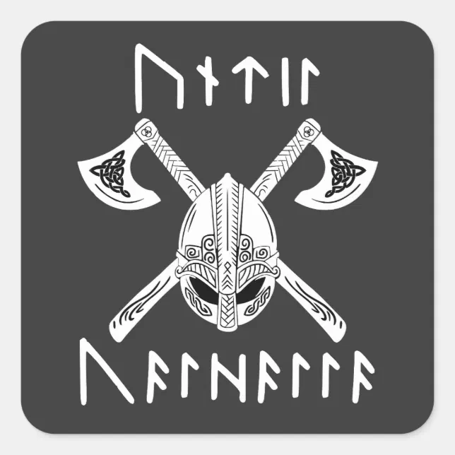 Until Valhalla in Norse Rune Square Sticker | Zazzle