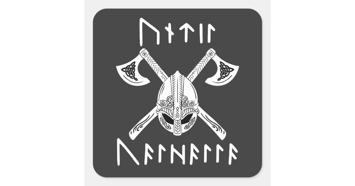 Until Valhalla in Norse Rune Square Sticker | Zazzle