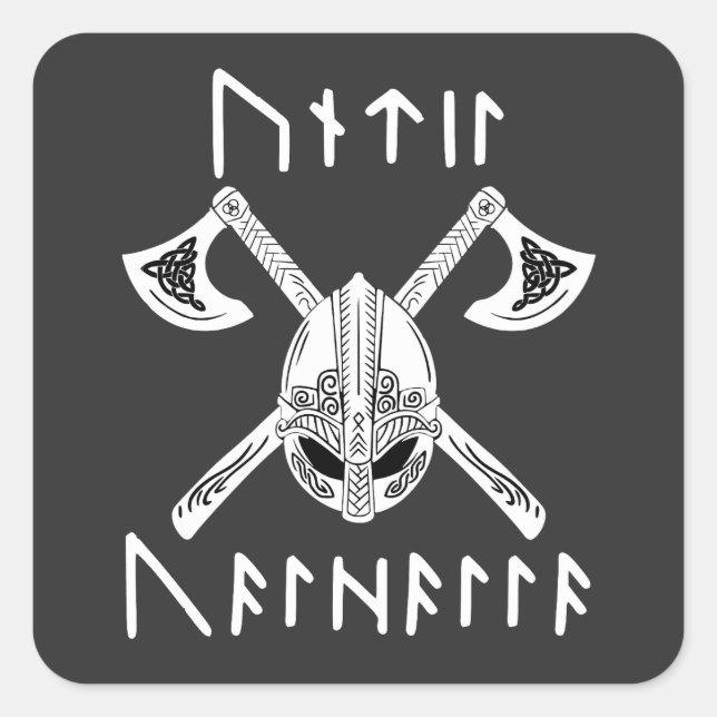 Until Valhalla in Norse Rune Square Sticker (Front)