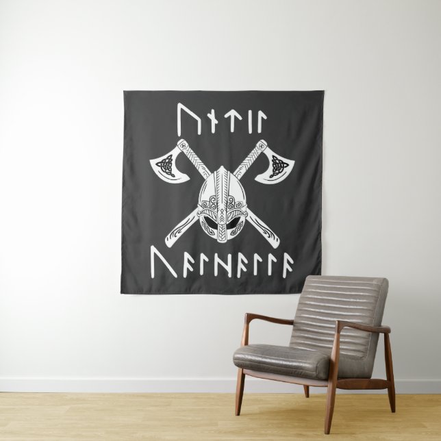 Until Valhalla in Norse Rune Tapestry (In Situ)