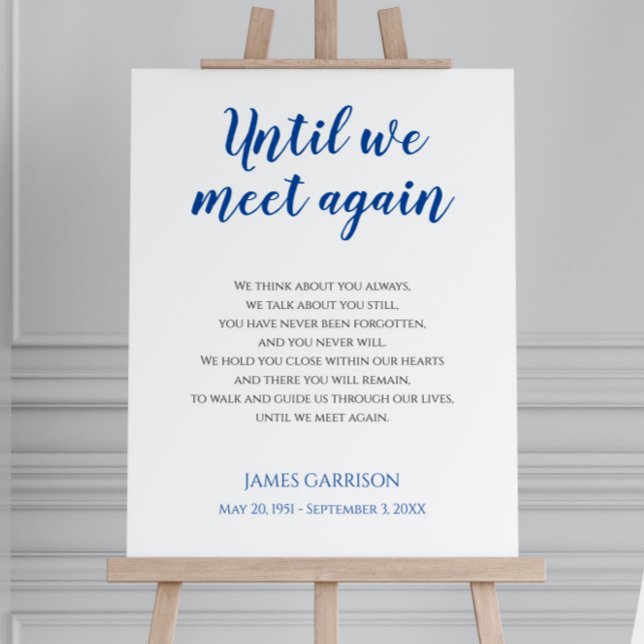 Until We Meet Again Blue Celebration Of Life Poem Foam Board (Creator Uploaded)