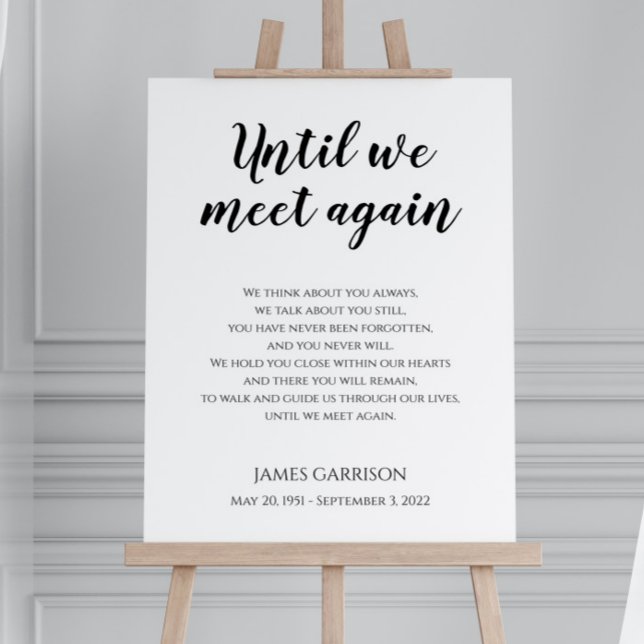Until We Meet Again Celebration Of Life Poem Foam Board (Creator Uploaded)