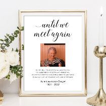 Until We Meet Again Elegant Photo Memorial Poem Poster