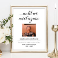 Until We Meet Again Elegant Photo Memorial Poem