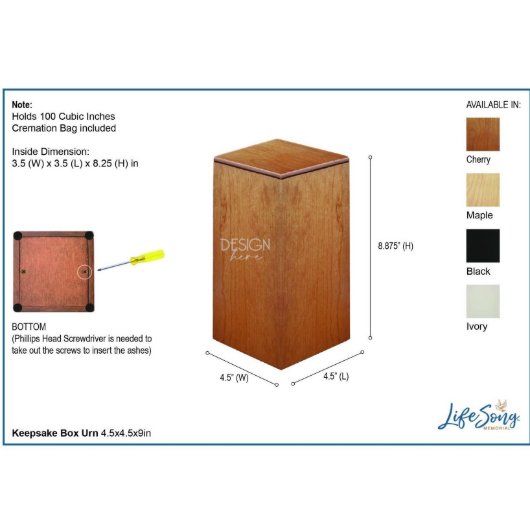 Until We Meet Again Engraved Keepsake Urn (Dimensions)