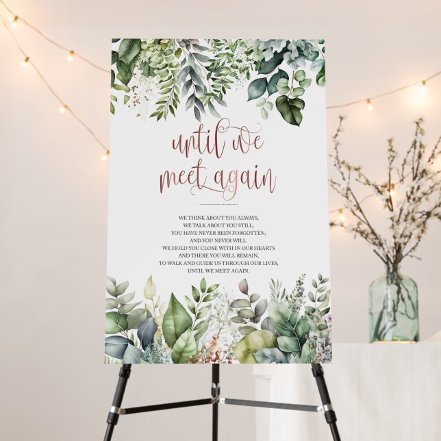 Until We Meet Again Funeral Greenery Sign (In Situ (Stand))