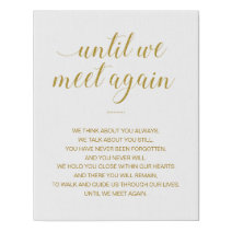 Until We Meet Again Memorial Poem Wedding Faux Canvas Print